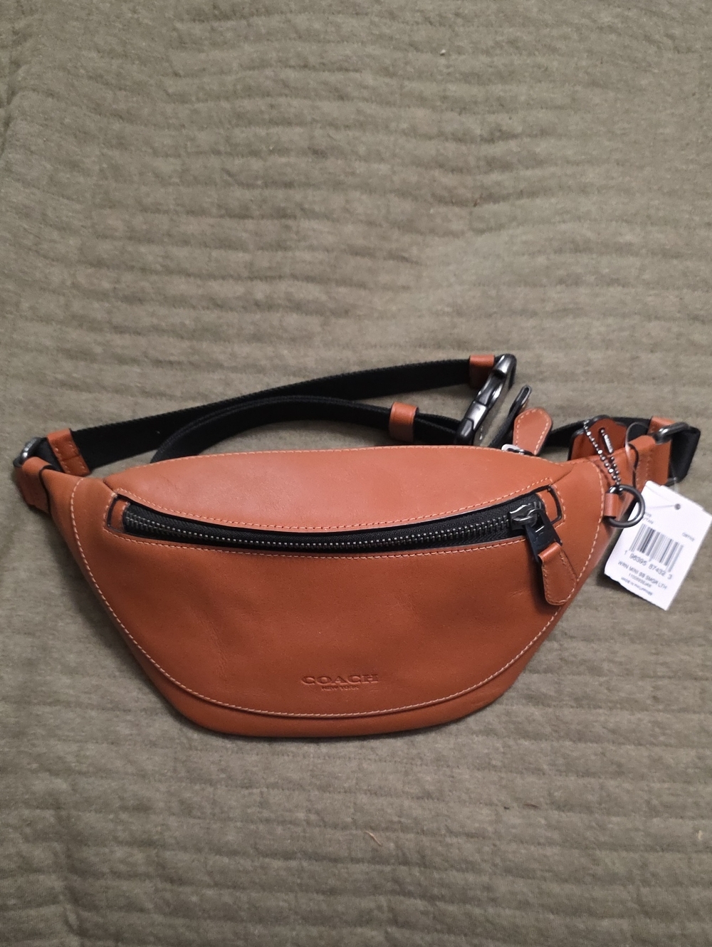 Coach Warren Mini Belt Bag Smooth Grain Leather Tan NWT CBI29